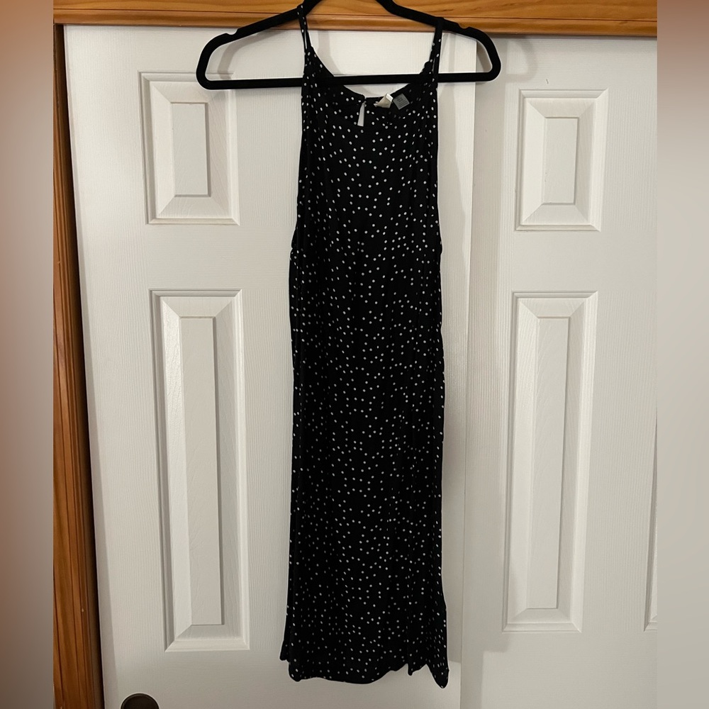 ROXY black dress with white dots